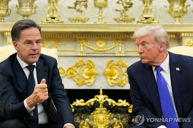 뤼터 나토 사무총장과 트럼프 미국 대통령