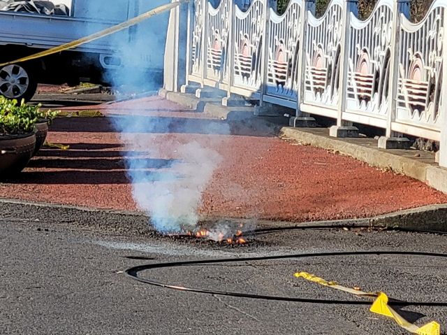 19일 제주시 노형동 고압전선 절단 사고 현장