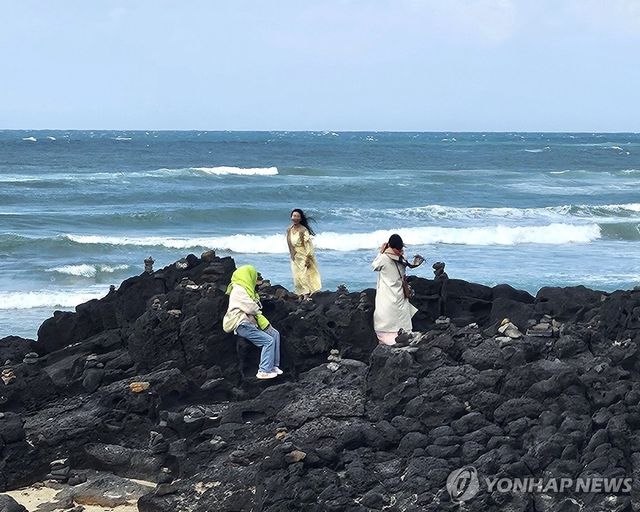 제주 함덕해수욕장 외국인 관광객