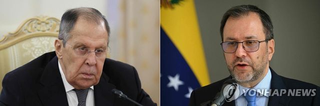세르게이 라브로프 러시아 외무장관과 이반 길 베네수엘라 외무장관