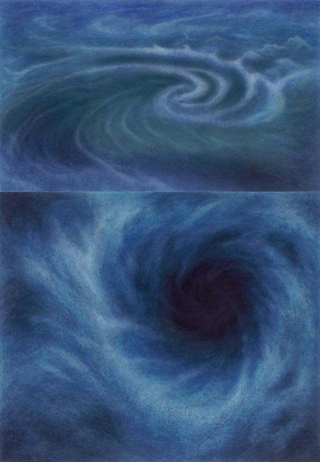 이은실 작 '전운'(위)과 '인생의 소용돌이'