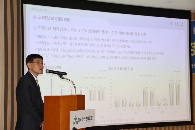 주제 발표하는 장상식 한국무역협회 국제무역통상연구원장