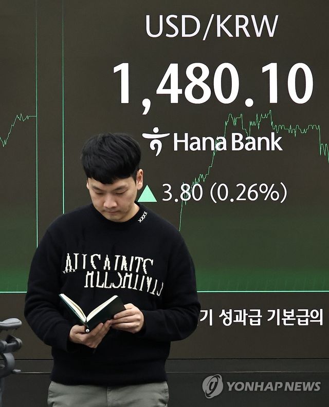원/달러 환율 3.8원 오른 1,480.1원