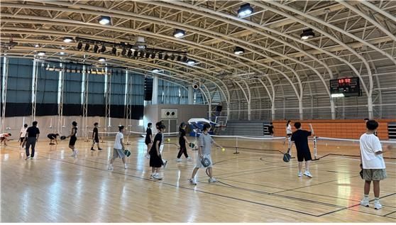 서울런 진로캠퍼스(명지전문대) 스포츠지도사 진로체험 프로그램 모습