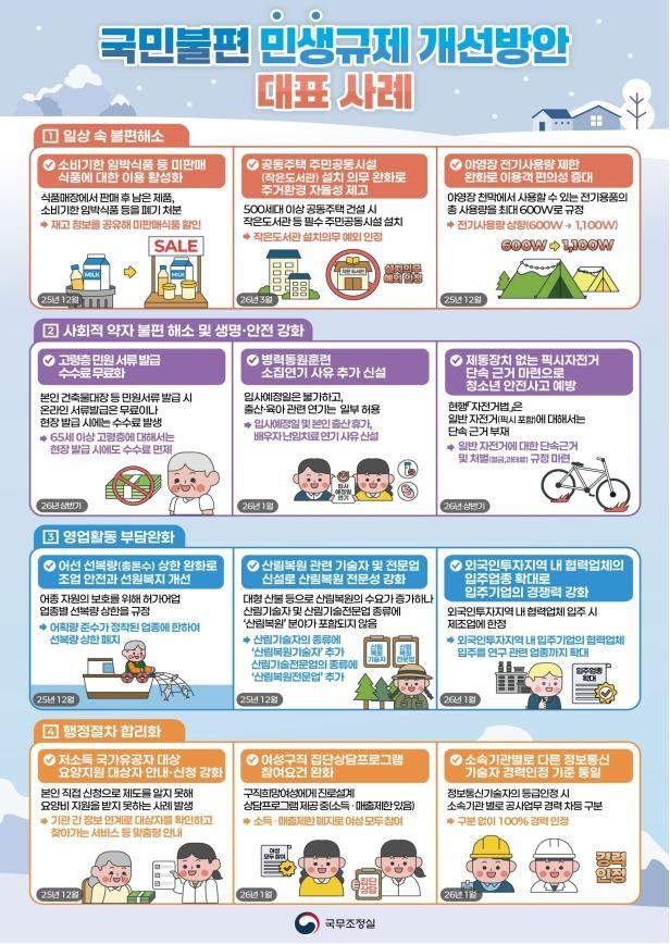 민생규제 개선방안 대표사례