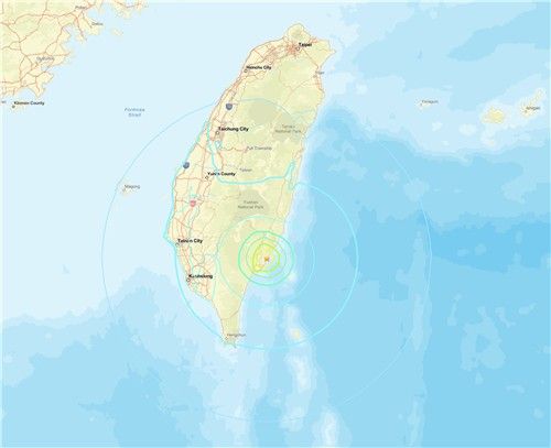 대만 동남부 타이둥서 규모 6.1 지진