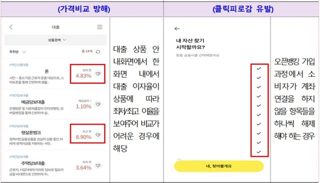 온라인 금융상품 판매 관련 다크패턴 가이드라인 