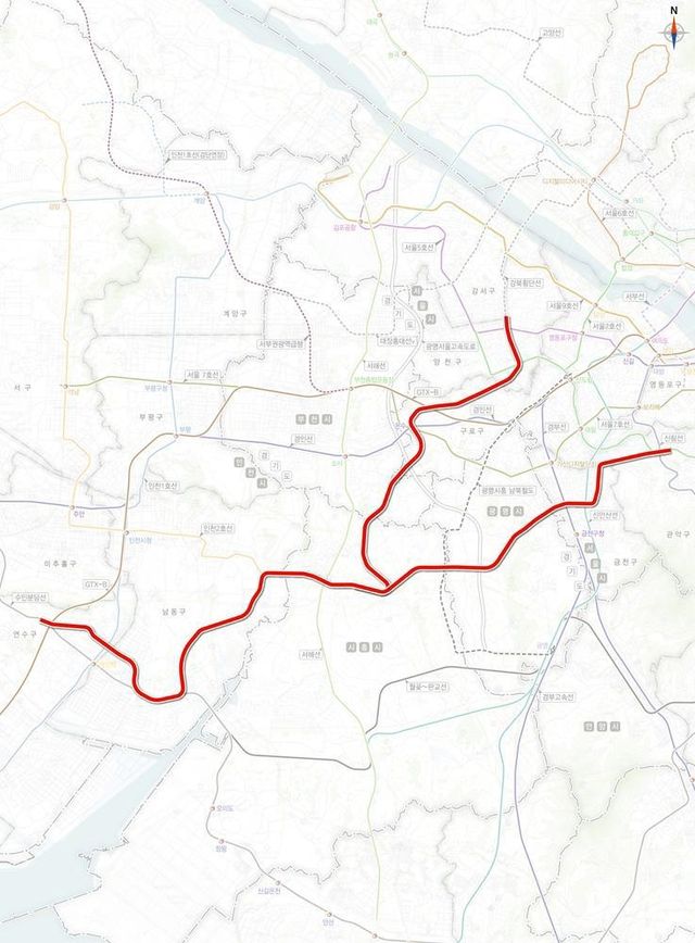 수도권 서남부 광역철도 민자 제안 노선(안)
