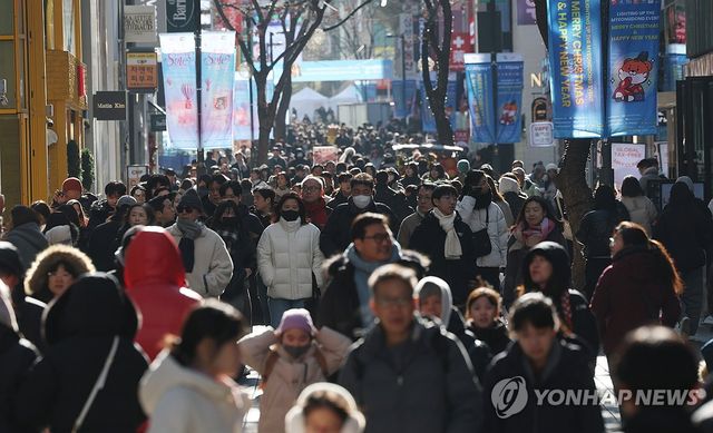 연말연시 명동거리