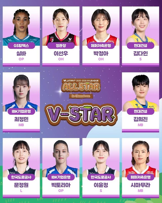프로배구 올스타전 여자부 V-스타팀 선수들