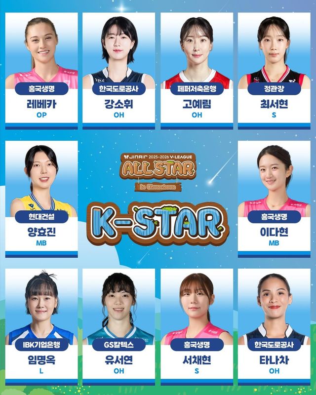 프로배구 올스타전 여자부 K-스타팀 선수들 