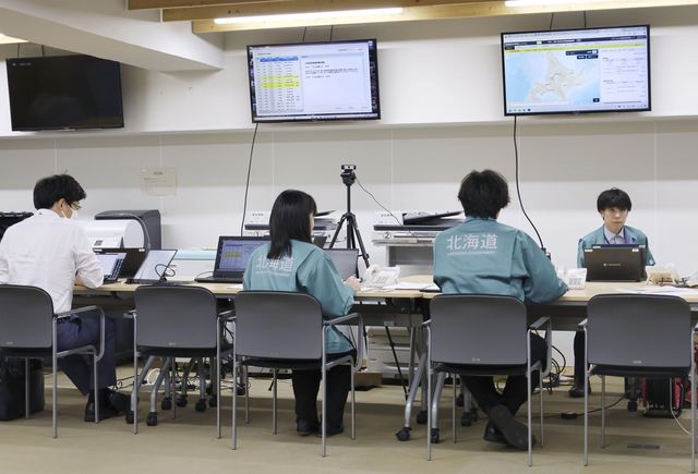 홋카이도가 지난 8월 기초지자체와 벌인 쓰나미 대비 훈련 모습 