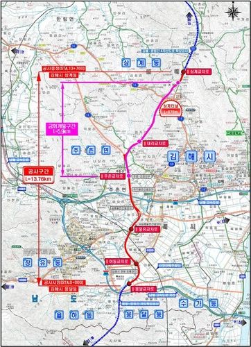 김해 국도대체우회도로 노선도