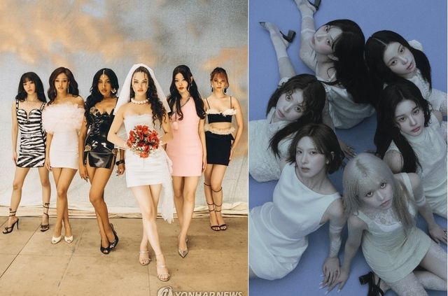 걸그룹 캣츠아이(좌)와 엔믹스(우)