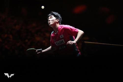 탁구 국가대표로 발탁된 안재현의 경기 장면