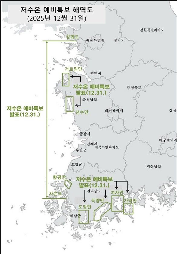 해수부, 저수온 위기경보 '주의' 단계 발령 - 2