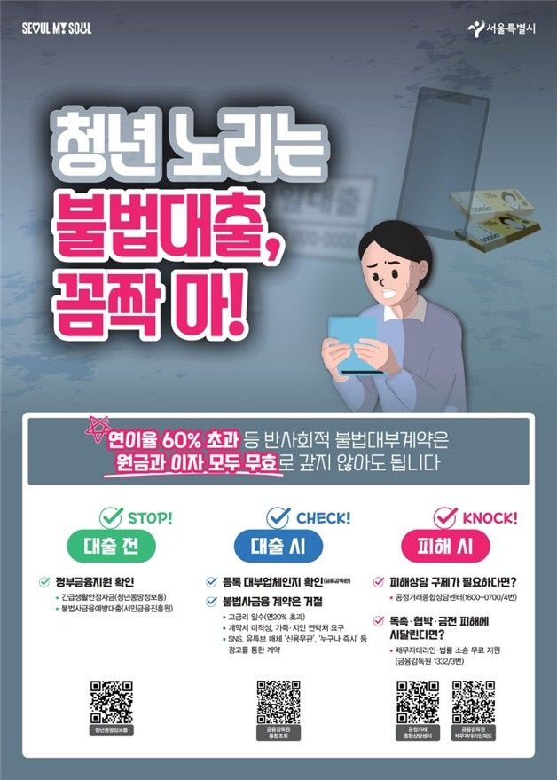 청년 불법사금융 피해 예방 포스터
