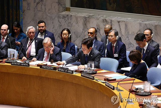 이재명 대통령, 안보리 공개 토의 개회 선언