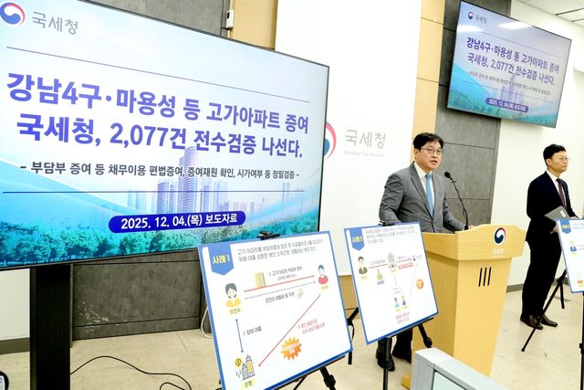 브리핑하는 오상훈 자산과세국장