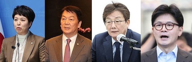 왼쪽부터 김은혜·안철수·유승민·한동훈