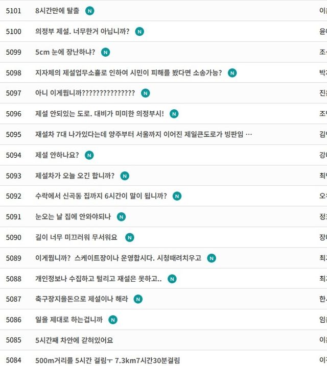 [의정부시 자유게시판 캡처]