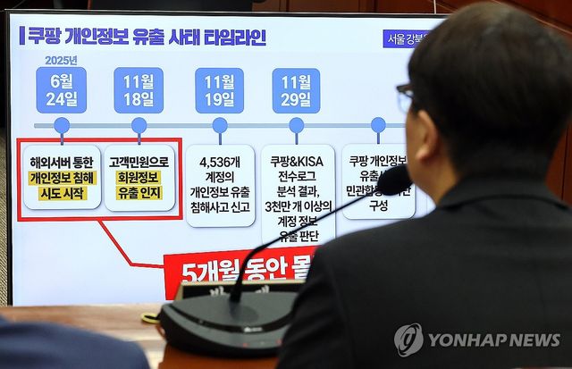 개인정보 유출 사고 관련 질의 받는 박대준 쿠팡 대표이사