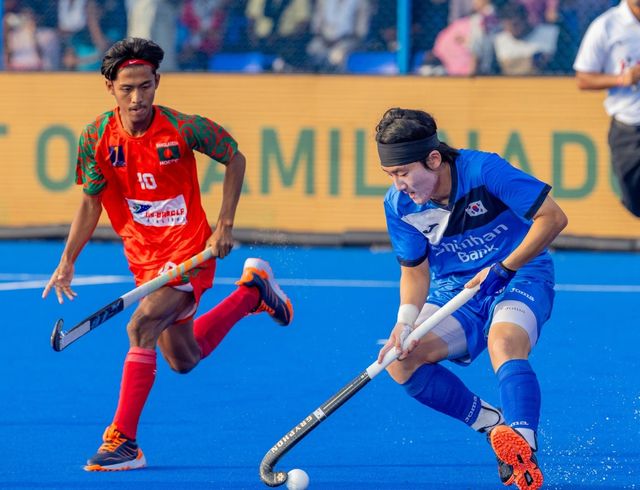 한국과 방글라데시의 경기 모습. 