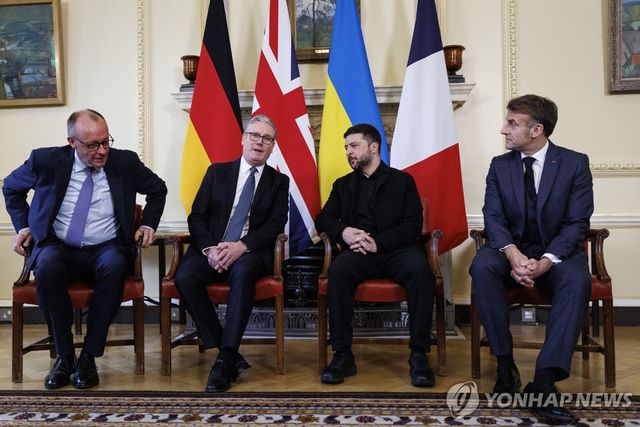 8일 런던에 모인 우크라이나와 영·프·독 정상