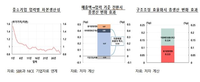 중소기업 업력별 생산성 등