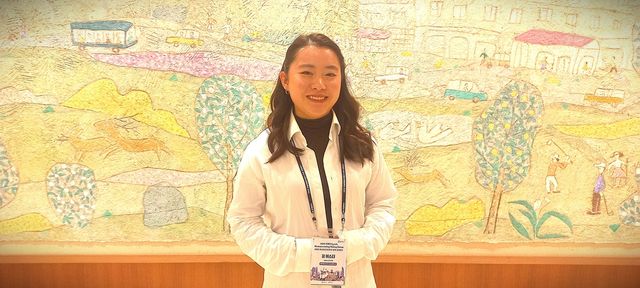 연합뉴스와 인터뷰하는 고려인 4세 윤에스더 씨