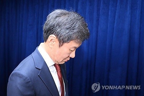 공약 발표 마친 정몽규 축구협회장 후보