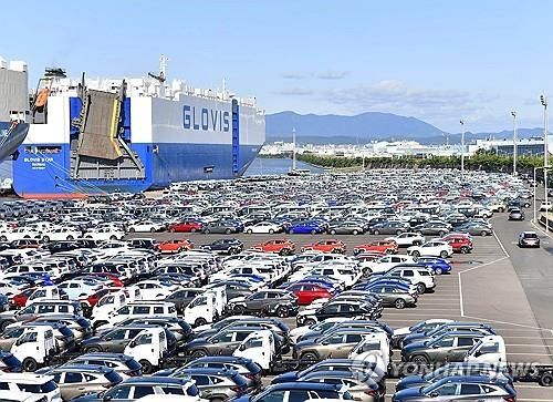 현대차 울산공장 수출선적 부두