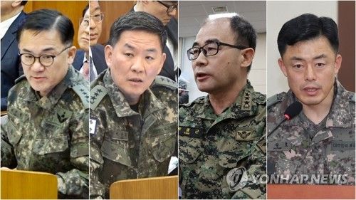 왼쪽부터 여인형, 이진우, 곽종근, 문상호