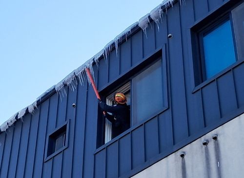 고드름 제거 현장