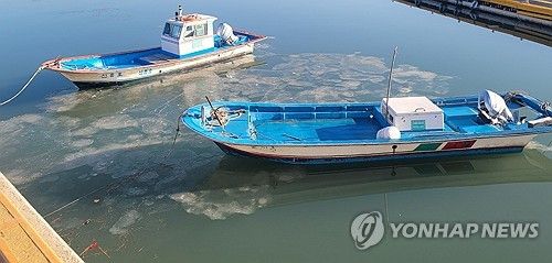 동장군 맹위에 서산 바다도 꽁꽁