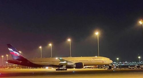 비상착륙한 아에로플로트 여객기