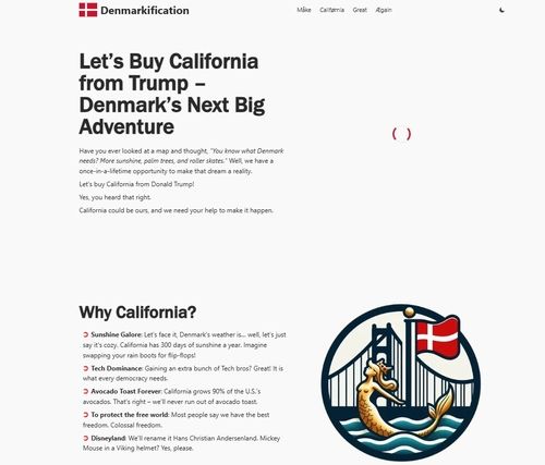 '캘리포니아를 사자' 청원 캠페인 사이트 