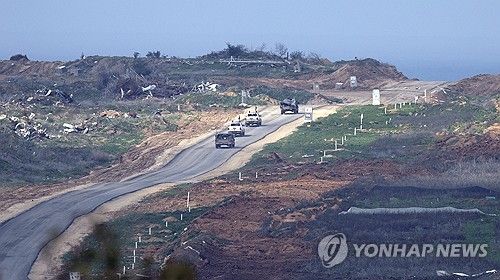 가자지구로 이동하는 이스라엘 군용 차량