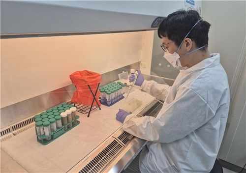 철새 분변 채취 및 검사 이미지