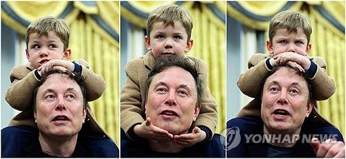 백악관 집무실에서 아들 무등 태운 머스크