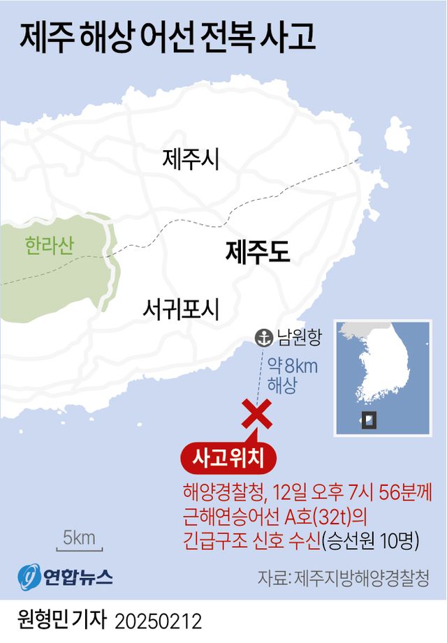 [그래픽] 제주 해상 어선 전복 사고