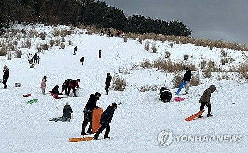 썰매 타는 사람들