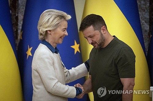 EU 수장과 우크라이나 대통령