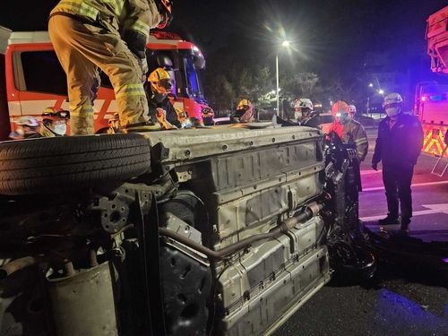 원주 도로서 발생한 음주 단독사고