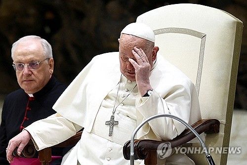 프란치스코 교황의 12일(현지시간) 모습
