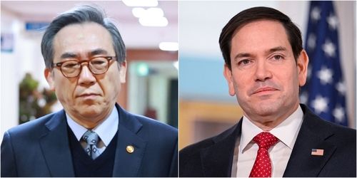 조태열 외교부 장관(왼쪽)과 루비오 미국 국무장관