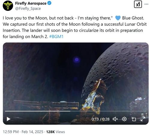 파이어플라이가 엑스에 게시한 블루 고스트의 달 이미지 촬영 영상