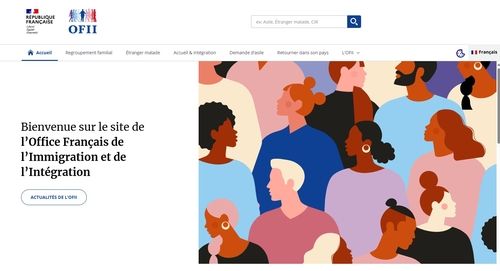 프랑스 이민통합청 홈페이지 초기화면
