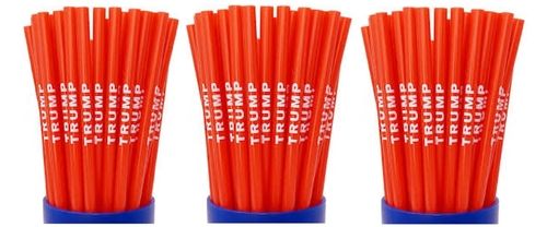 플라스틱으로 된 트럼프 빨대 