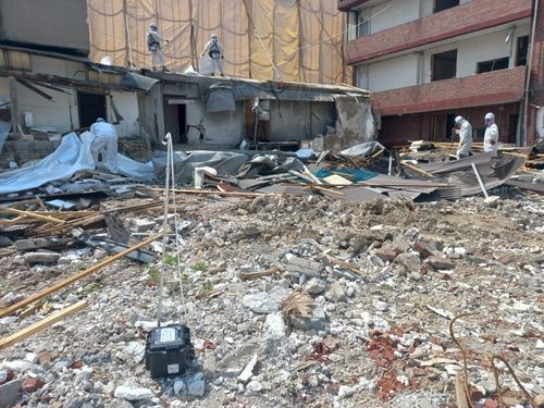 재개발구역 시료 채취 모습